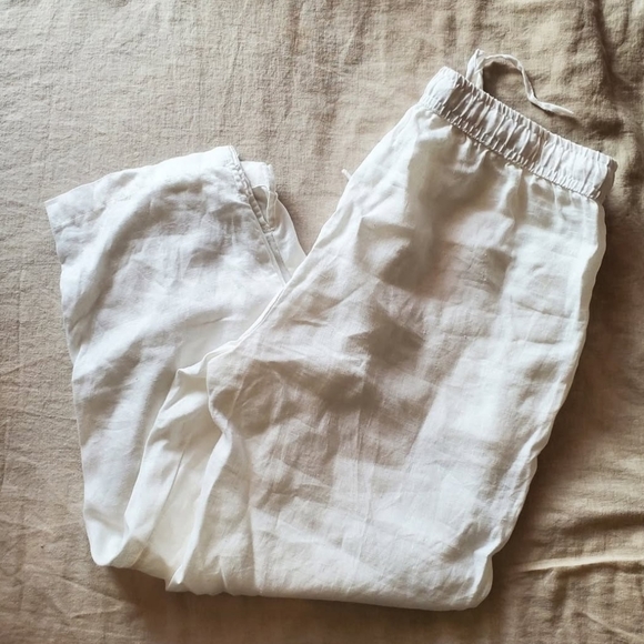 White Linen pants - Picture 1 of 3